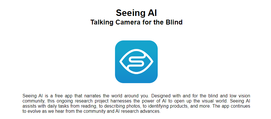 Seeing AI app