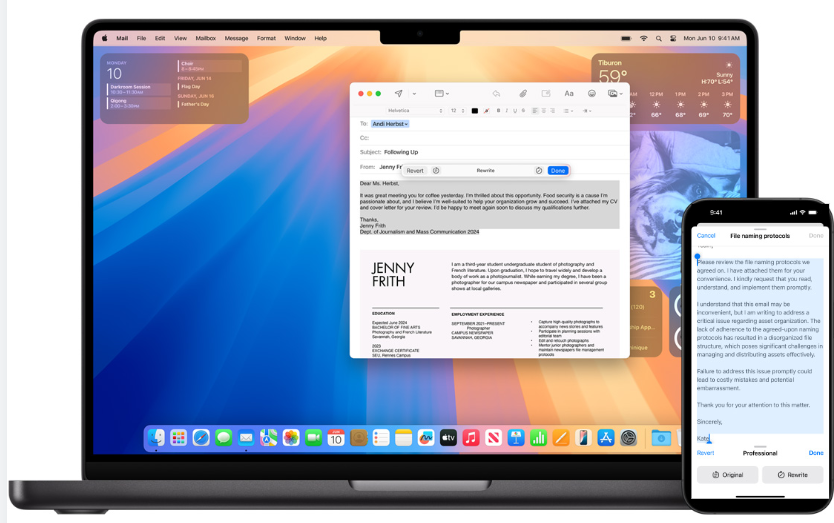 apple intelligence features: Writing Tools